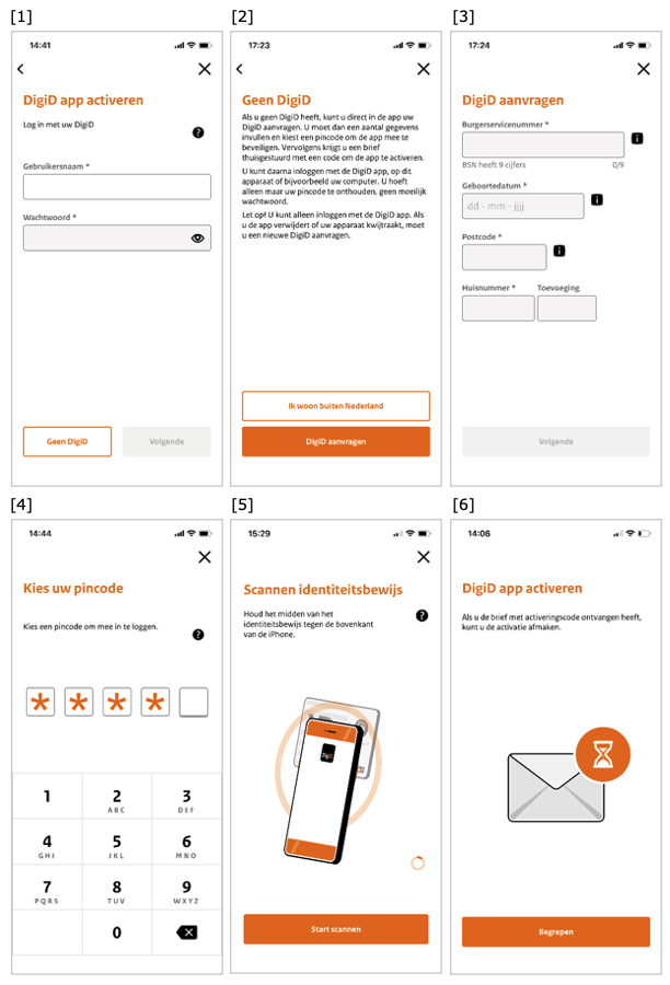 Figuur 12 - Aanvragen DigiD account in de DigiD app