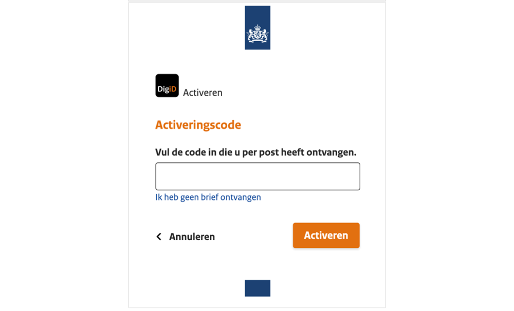 figuur 11 - activeringscode