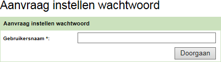 Figuur 36 - aanvraag instellen wachtwoord