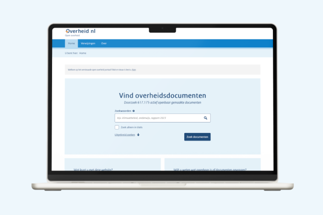 Screenshot van de website open.overheid.nl